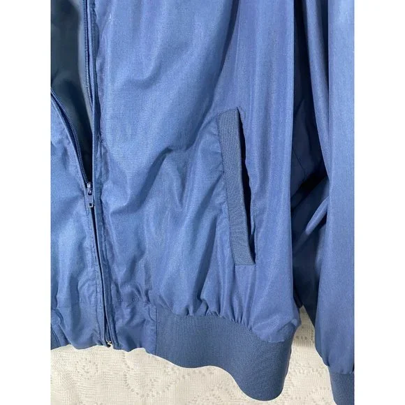 Grey Stone Limited Mens Blue Lined Bomber Jacket Zip Front Sz 3XB - Picture 3 of 9